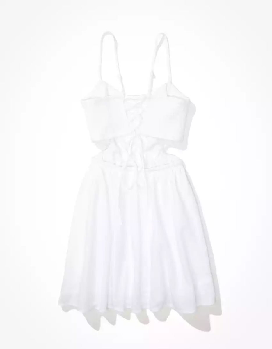 Mini Robe American Eagle AE Smocked Cut-Out Blanche Femme | WGM-93822369